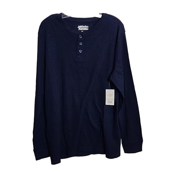 Jammies for Families Navy Blue Waffle Knit Pajama Lounge Top, NWT, Medium - Picture 1 of 5